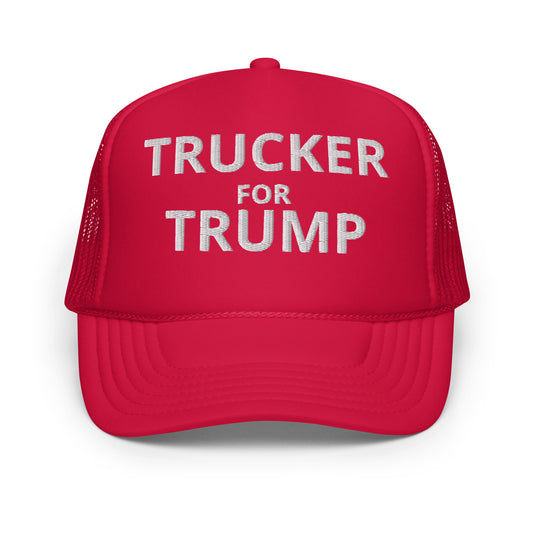 a trucker for trump hat on a white background