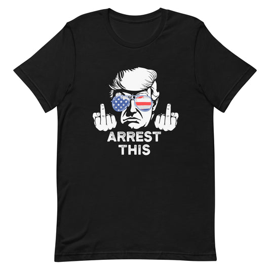 a black t - shirt with the image of president donald